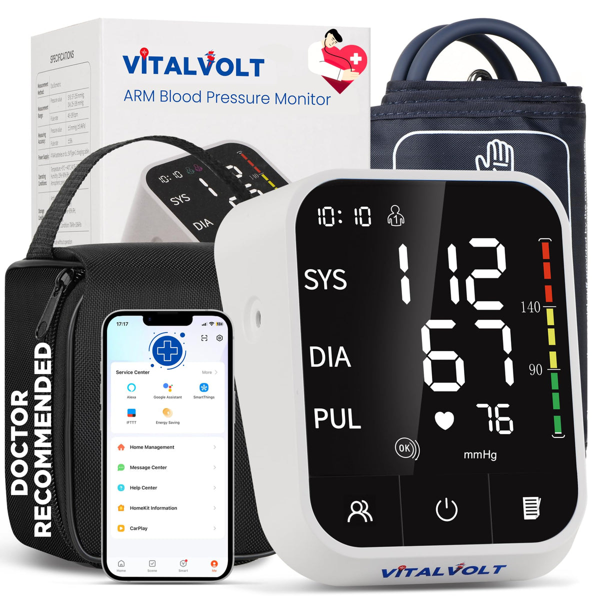 Automatic Arm Blood Pressure Monitor with Adjustable Cuff G864681