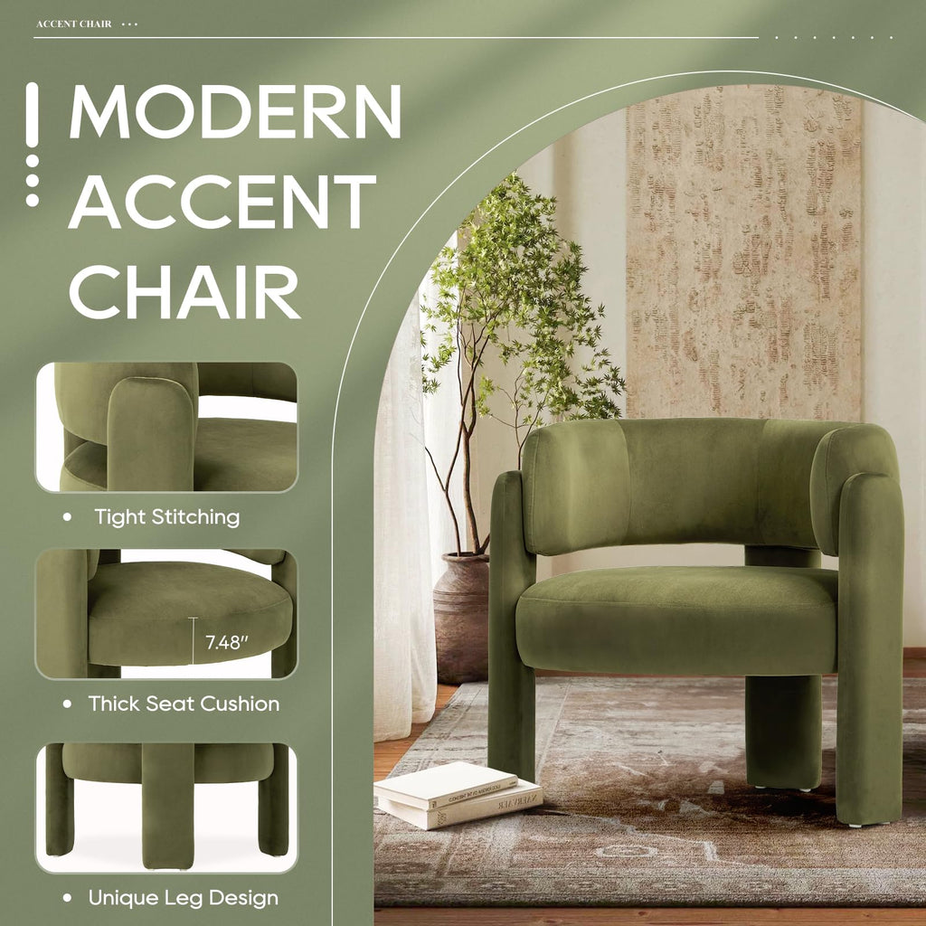 Modern Green Upholstered Accent Chair A469009