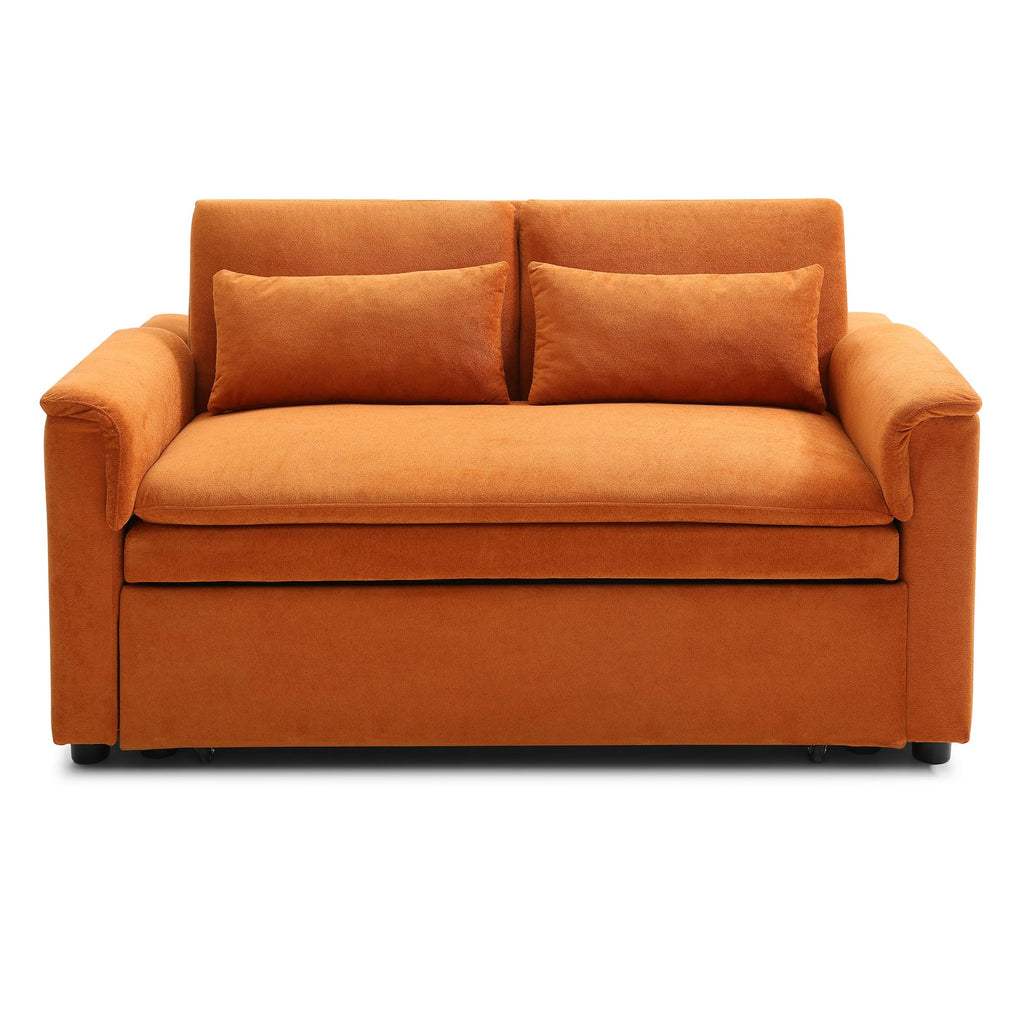 Orange Velvet Sleeper Sofa Y912