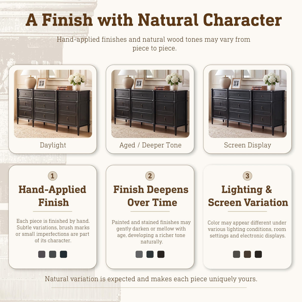 63" 9-Drawer Wood Dresser with Power Outlet, Black M7484