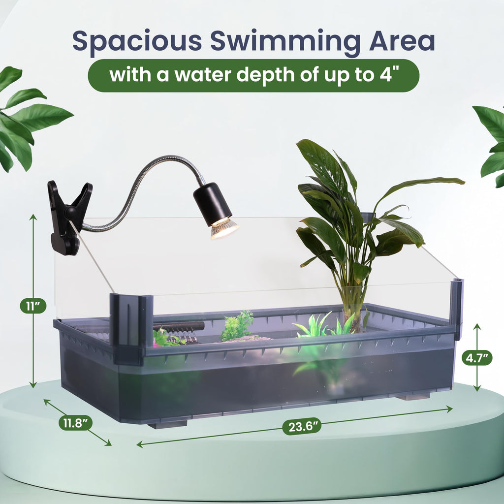 Black Turtle Tank Kit with Filter, UVB Lamp and Basking Platform Z14182