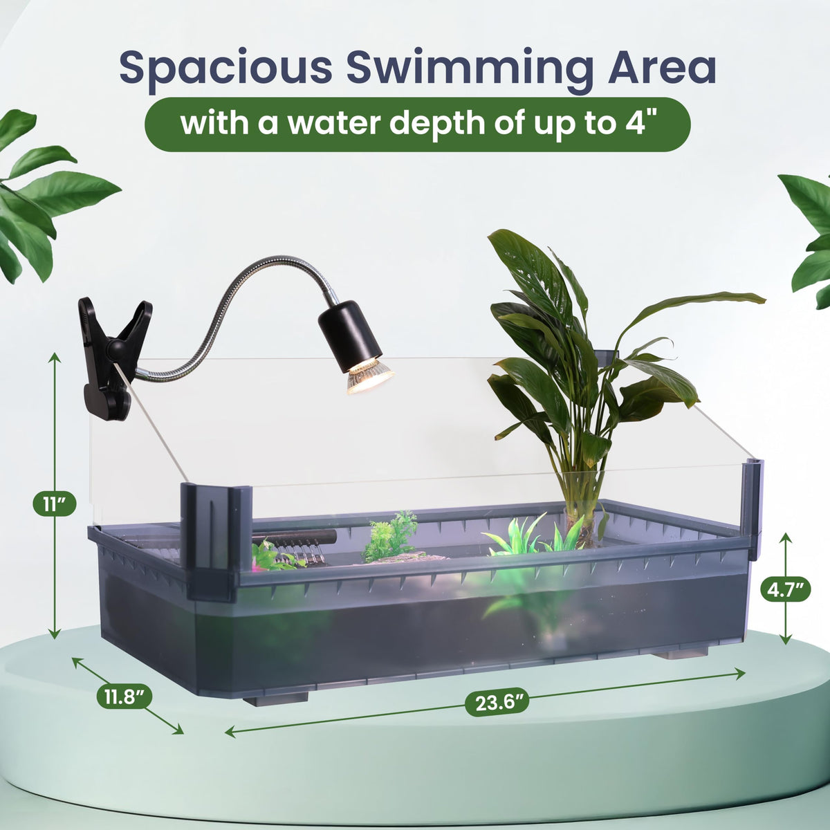 Black Turtle Tank Kit with Filter, UVB Lamp and Basking Platform Z14182