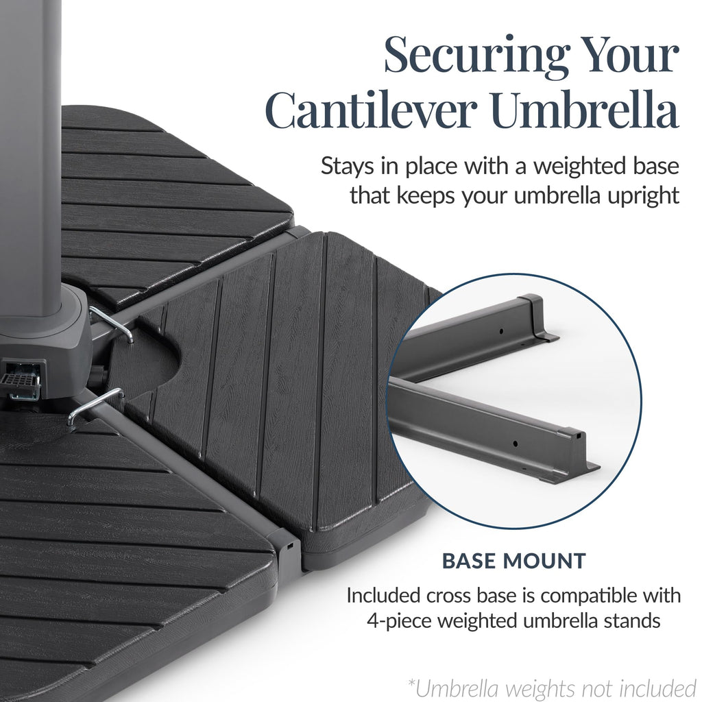 10x10ft Cantilever Patio Umbrella with 260 GSM Canopy and Aluminum Frame Q603