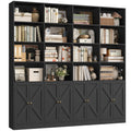72.8" Black Bookshelf with 8 Doors H331