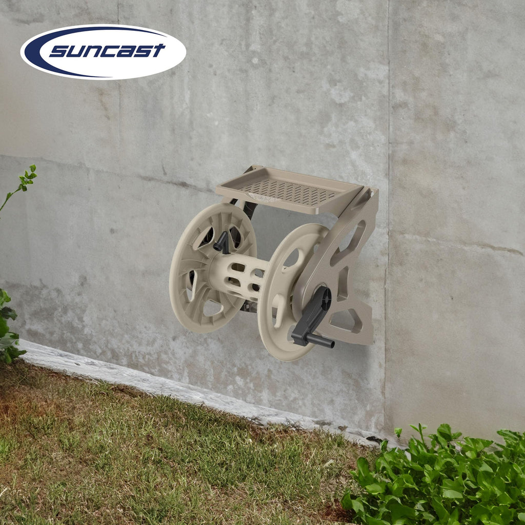 Hard Plastic Wall Mounted Retractable Garden Hose Reel with 200 Feet Hose Capacity W869