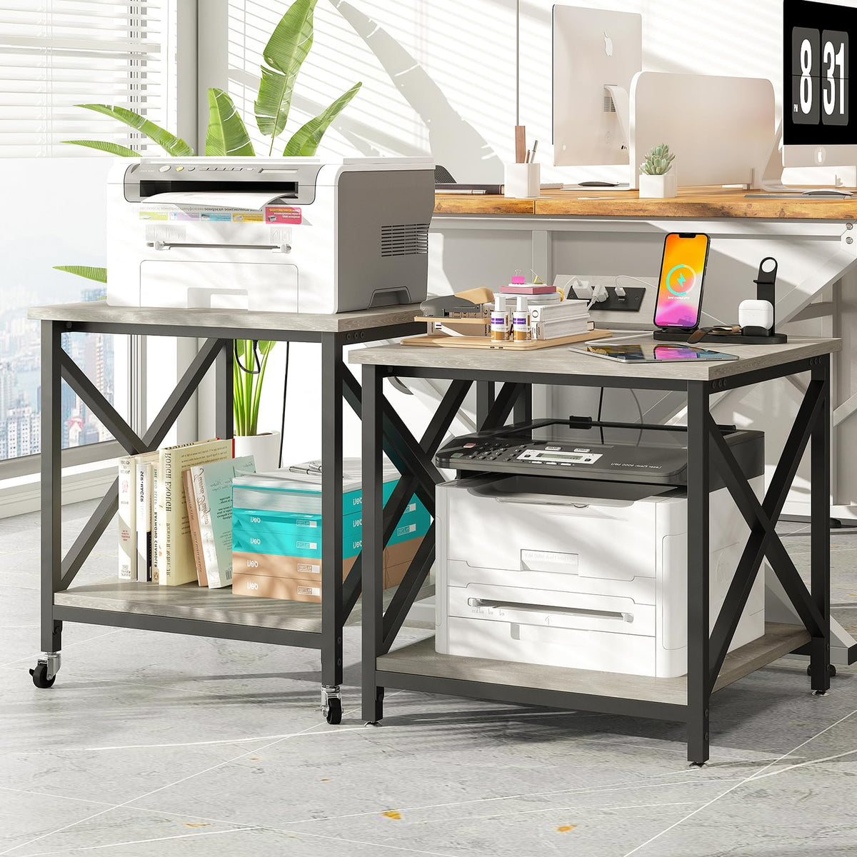 24"x23.6" Printer Stand with Power Outlet O53430