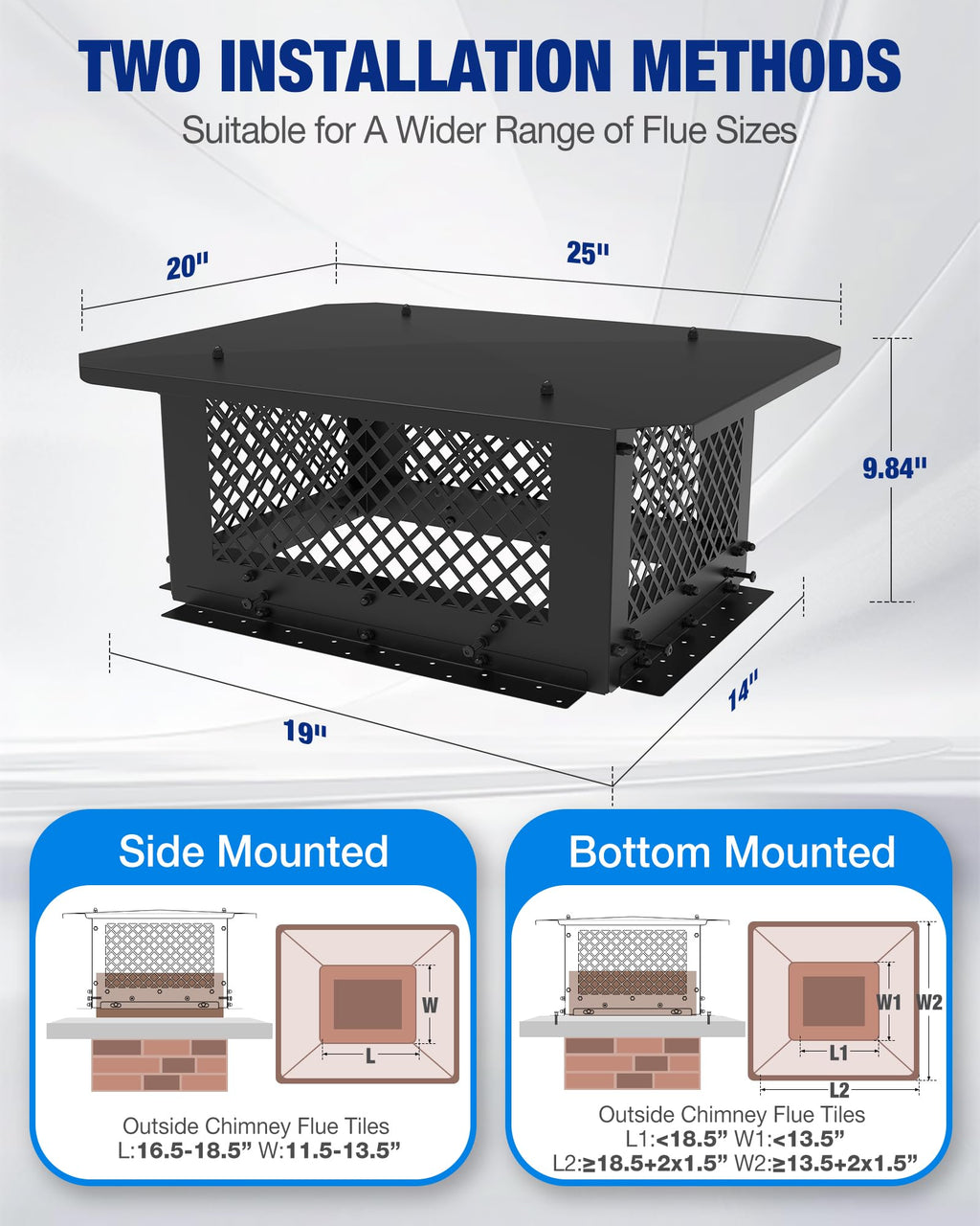 Rectangular Chimney Cap 14"x19" E2538