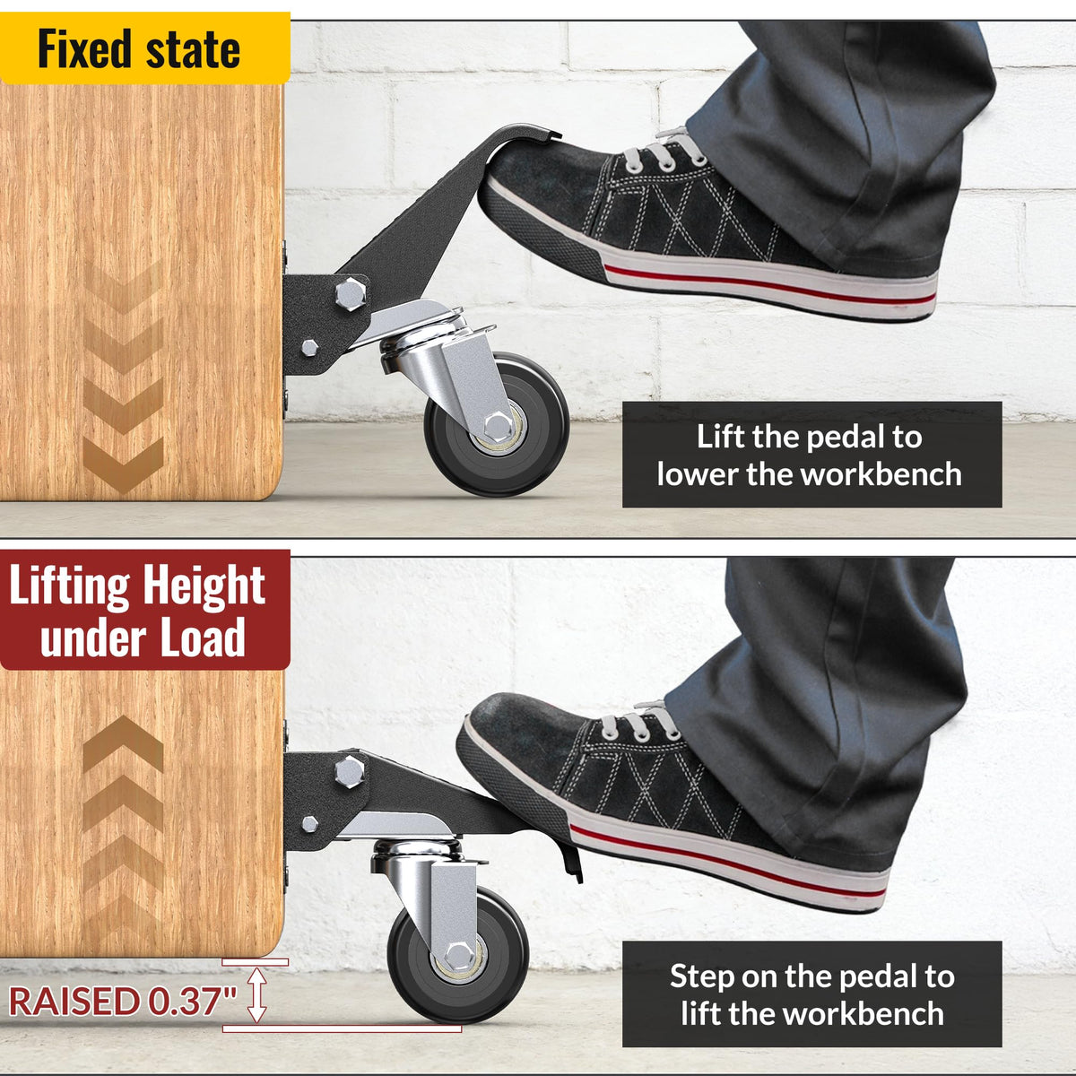 Heavy Duty Retractable Casters 700 lbs 4 Casters M163