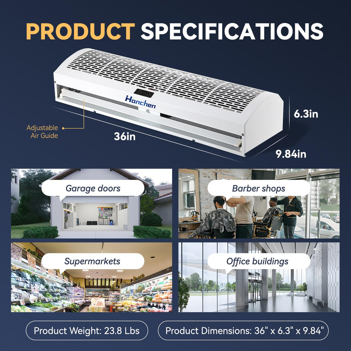 36 Inch 2 Speeds Air Curtain D502816