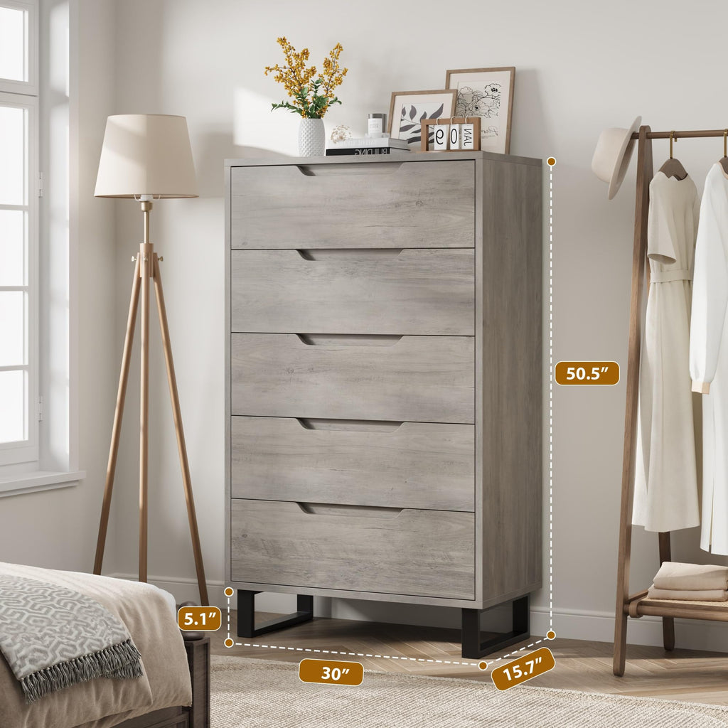 5 Drawer Vertical Dresser with Storage D7703