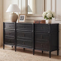 63" 9-Drawer Wood Dresser with Power Outlet, Black M7484