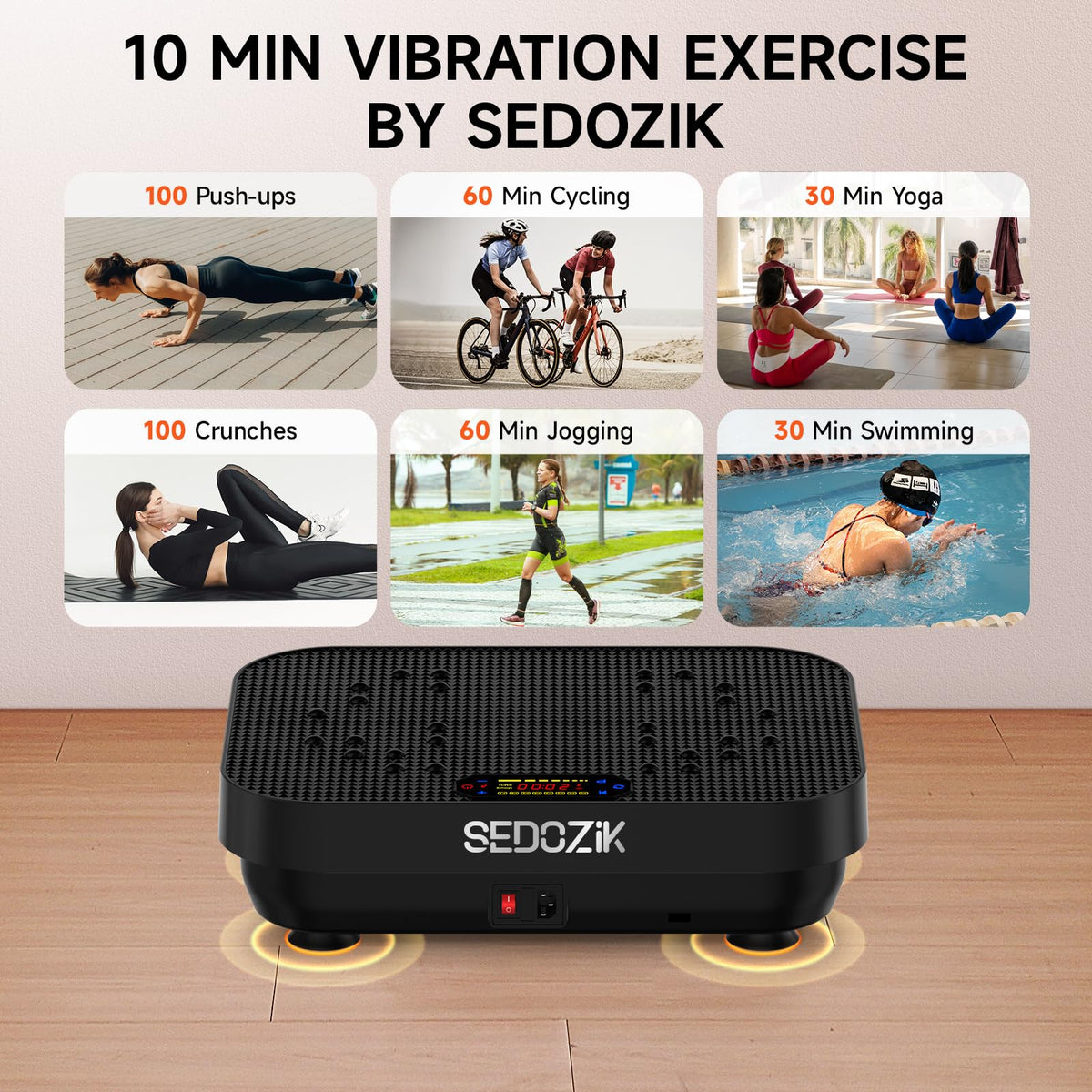 Black Vibration Plate with Bands K56290