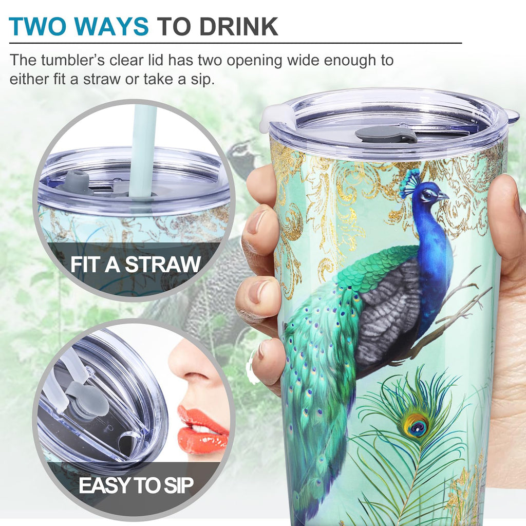 20 oz Insulated Stainless Steel Tumbler with Straw Lid G2746