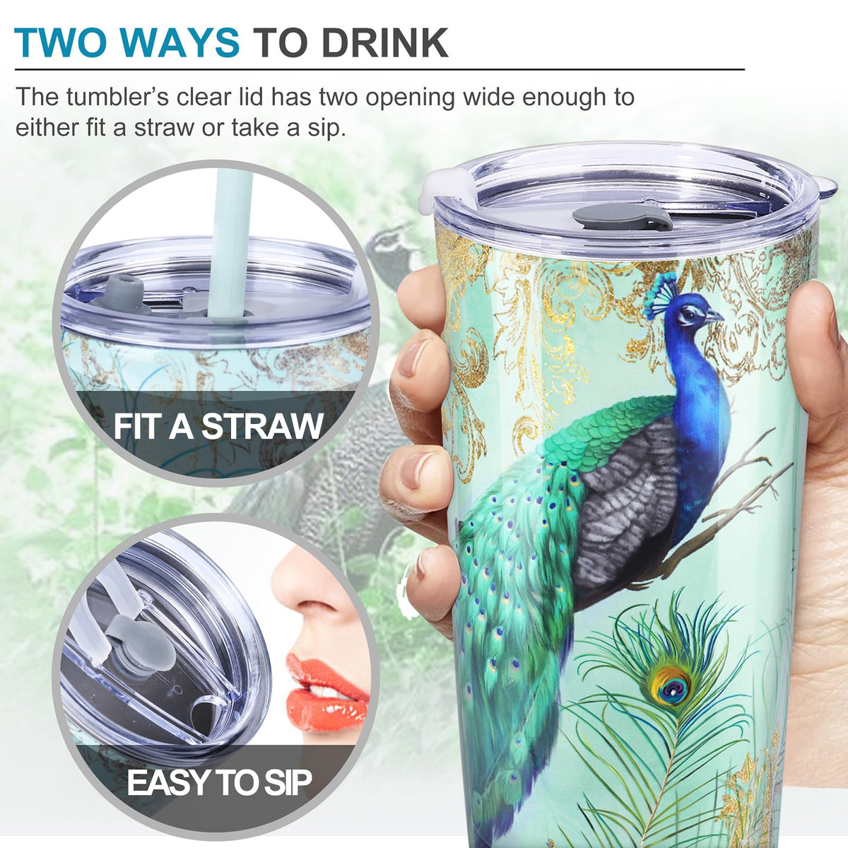 20 oz Insulated Stainless Steel Tumbler with Straw Lid G2746