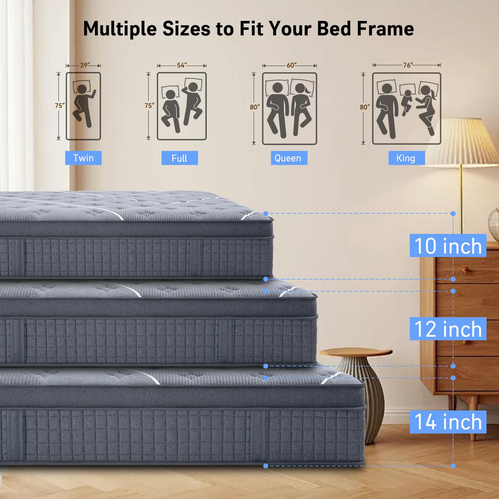 12 Inch Gel Memory Foam Hybrid Mattress O97506
