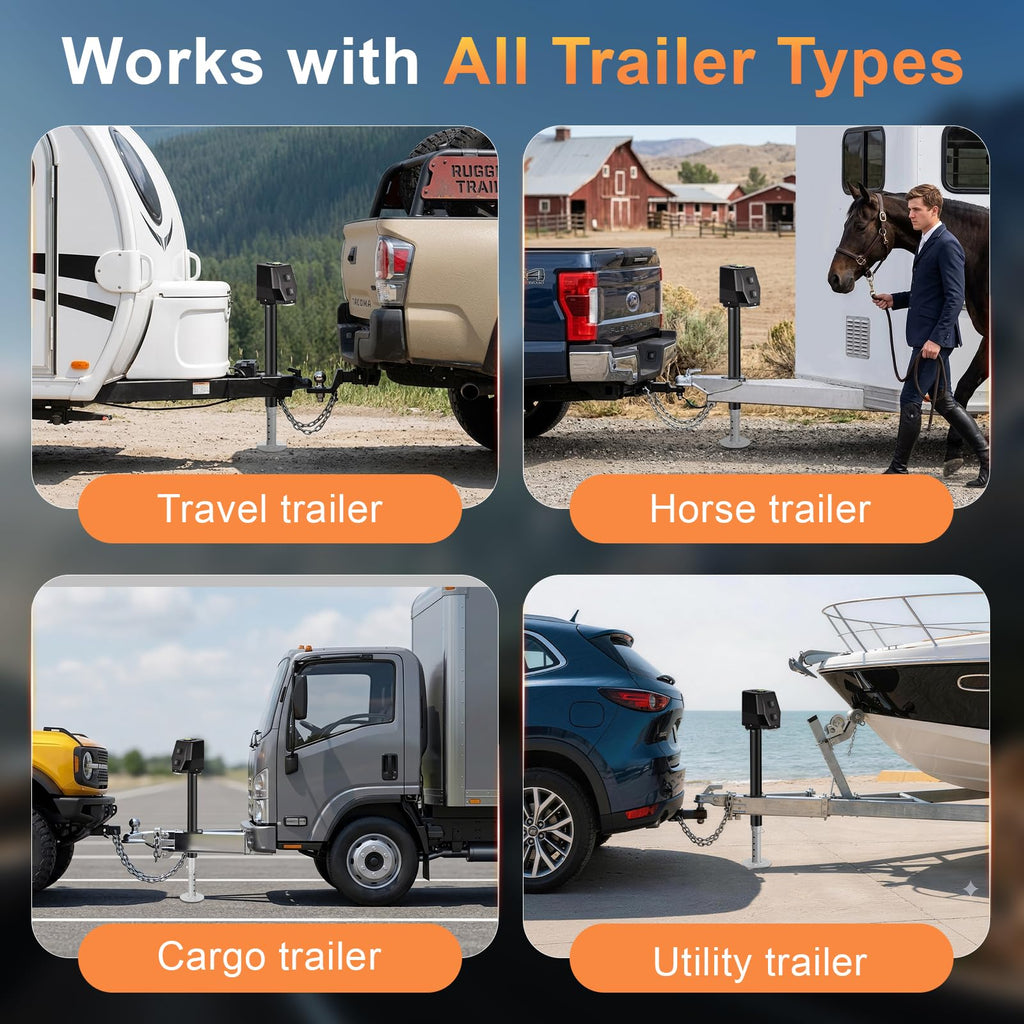 Waterproof Electric Trailer Jack with Built-in Spirit Level I6933