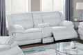 Light Gray Corduroy Reclining Loveseat with Console and Drawer Storage X15182