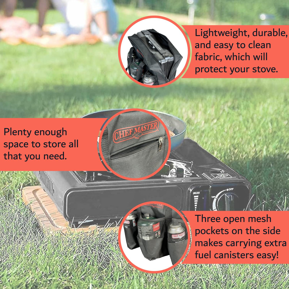 Camp Stove Carry Bag Multi-Pocket Y382224