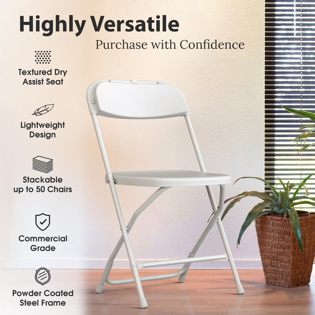 White Foldable Plastic Chair 9 Pack F8069