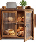 Wooden Bread Box with Glass Doors Y166452