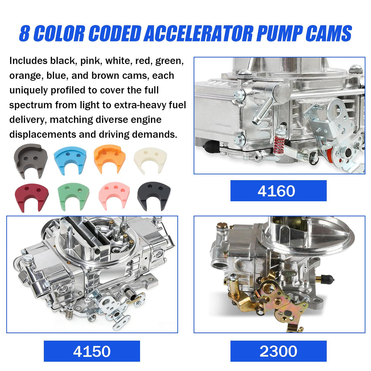 8-Piece Accelerator Pump Cam Assortment Kit G269