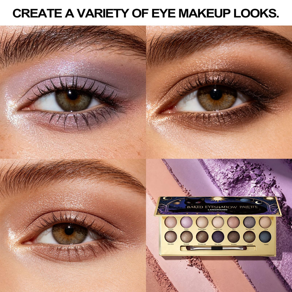 Baked Eyeshadow Palette, Matte & Shimmer N3674