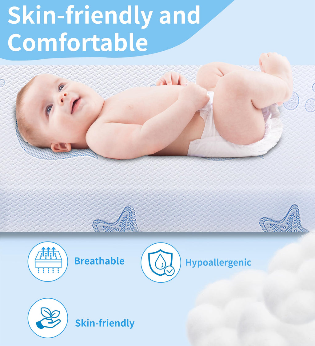 Dual-Sided Memory Foam Pack and Play Mattress with Removable Washable Cover X479