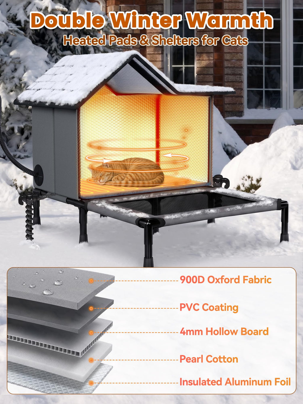 Heated Weatherproof Insulated Outdoor Cat House G1850