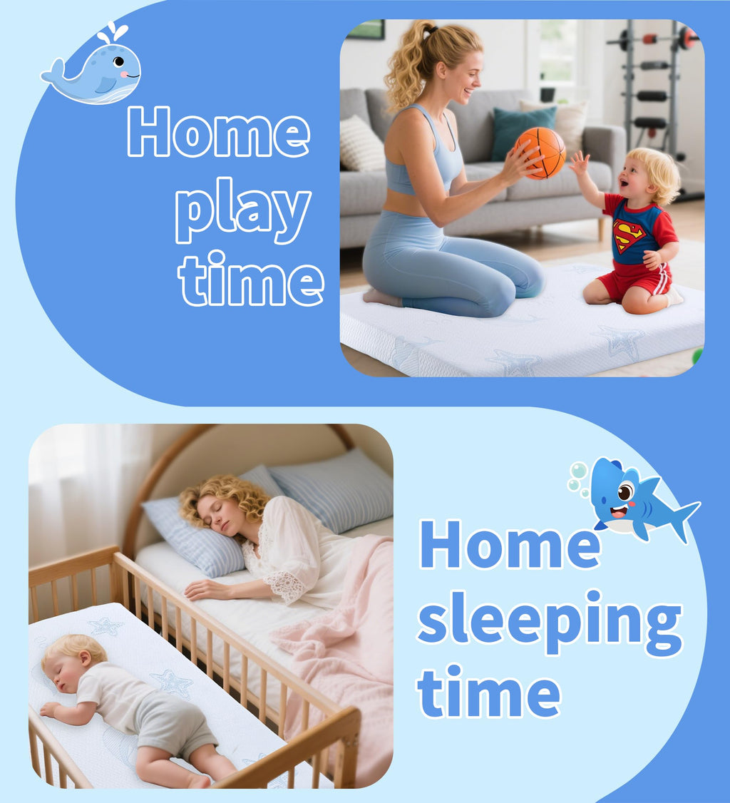 Dual-Sided Memory Foam Pack and Play Mattress with Removable Washable Cover X479