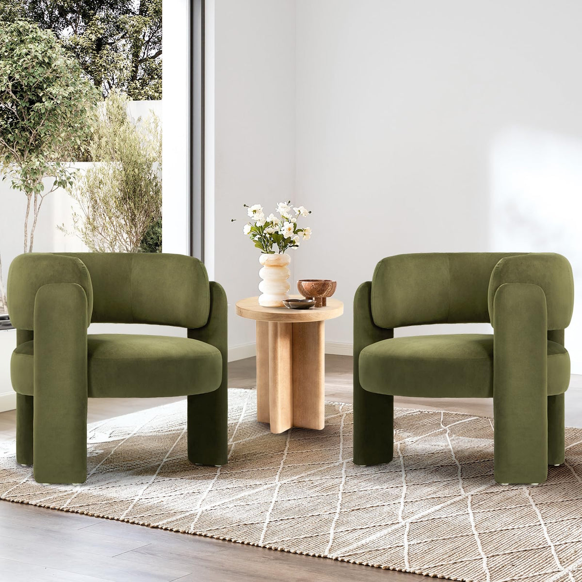 Modern Green Upholstered Accent Chair A469009
