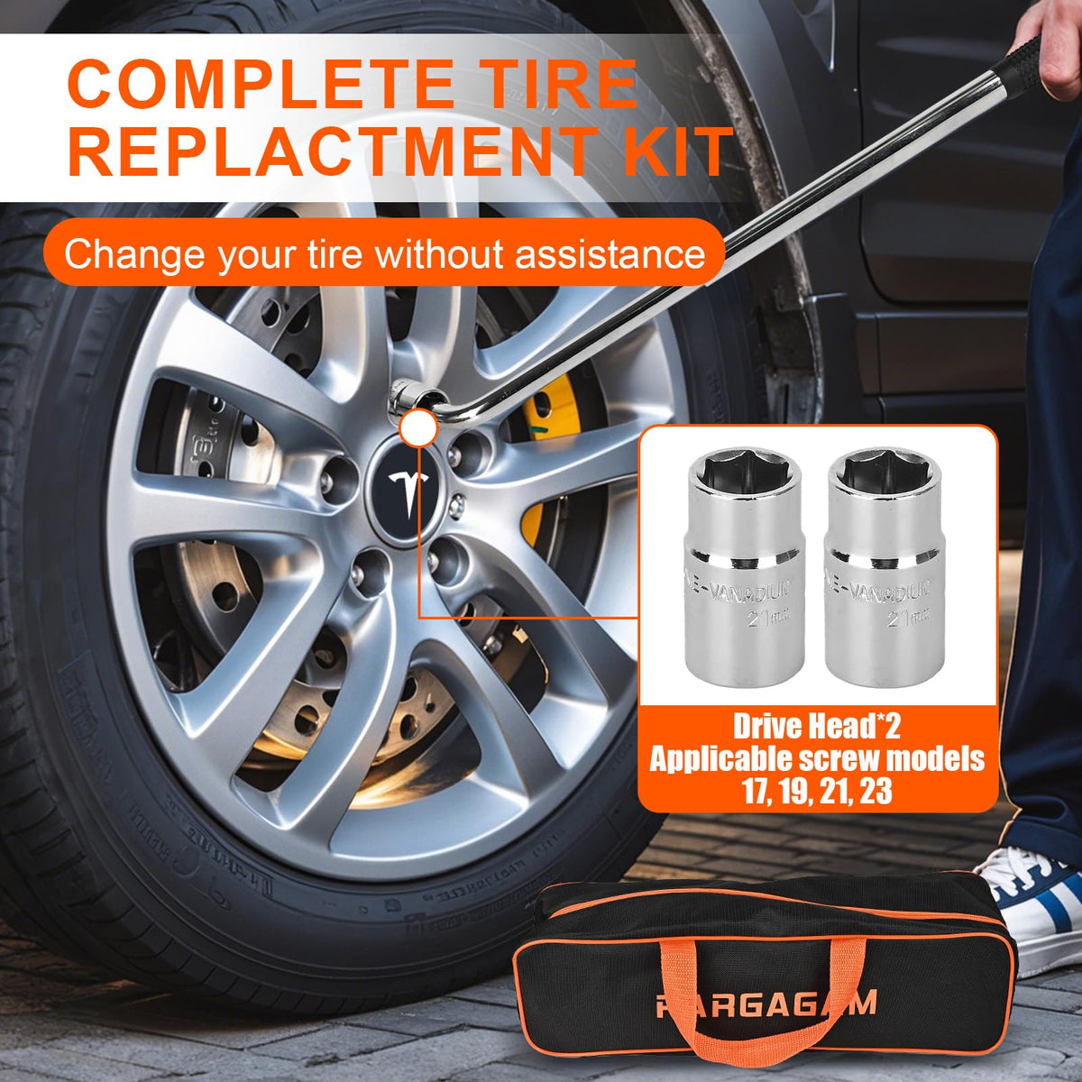 2.5 Ton Scissor Jack with Jack Pads & Tire Repair Kit F622