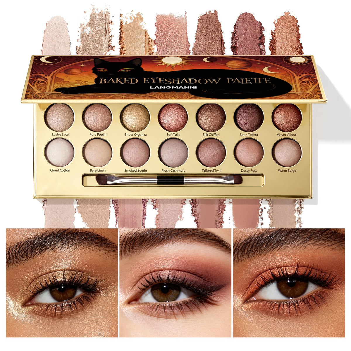 Baked Eyeshadow Palette, Matte & Shimmer N3674