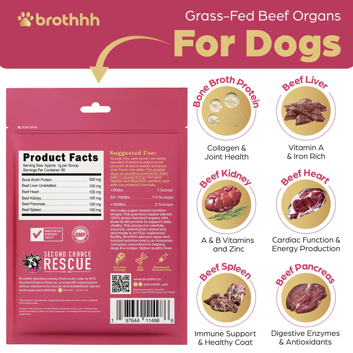 Beef Organ Bone Broth Meal Topper for Dogs L42770