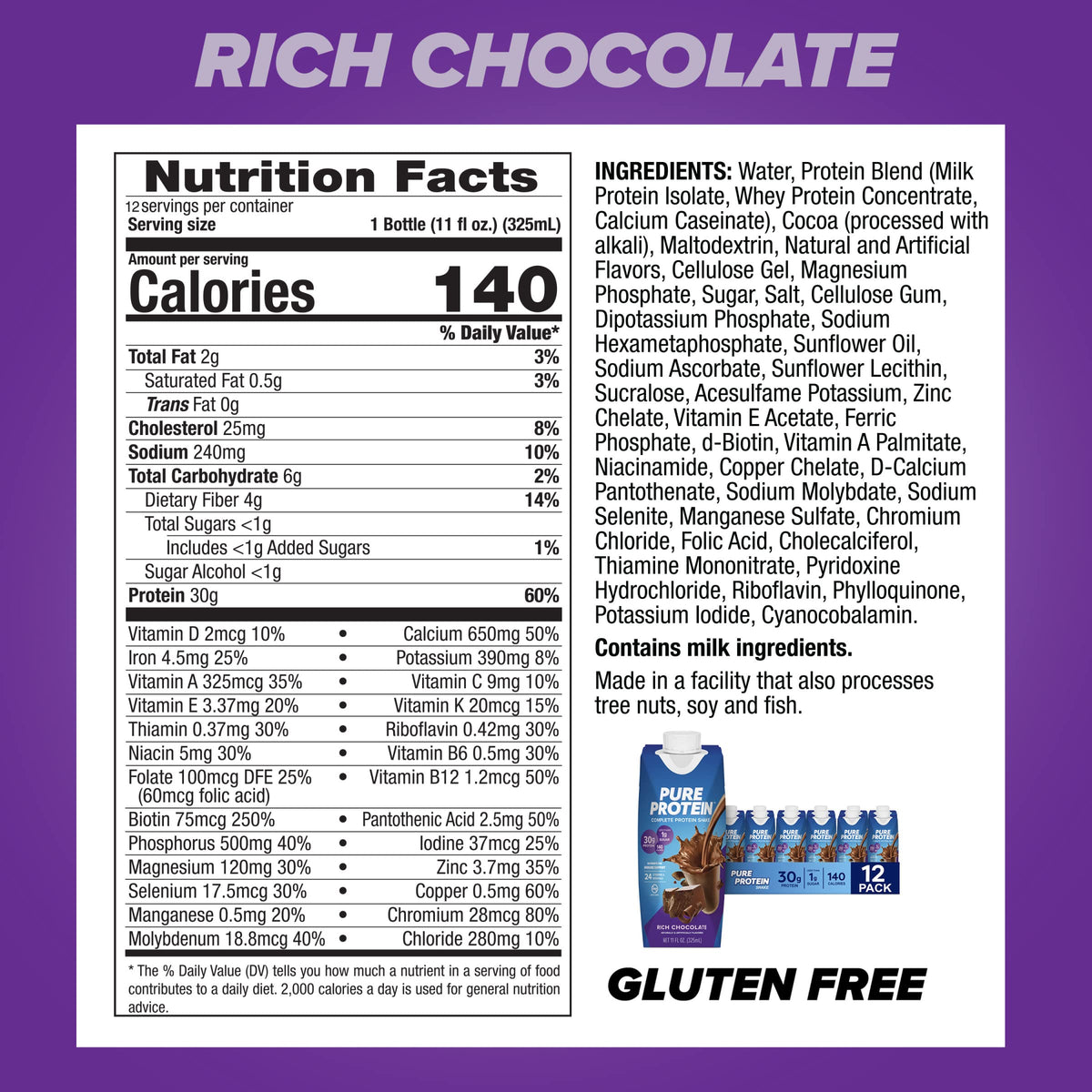 Chocolate Protein Shake & Bars, 12 Count L89027