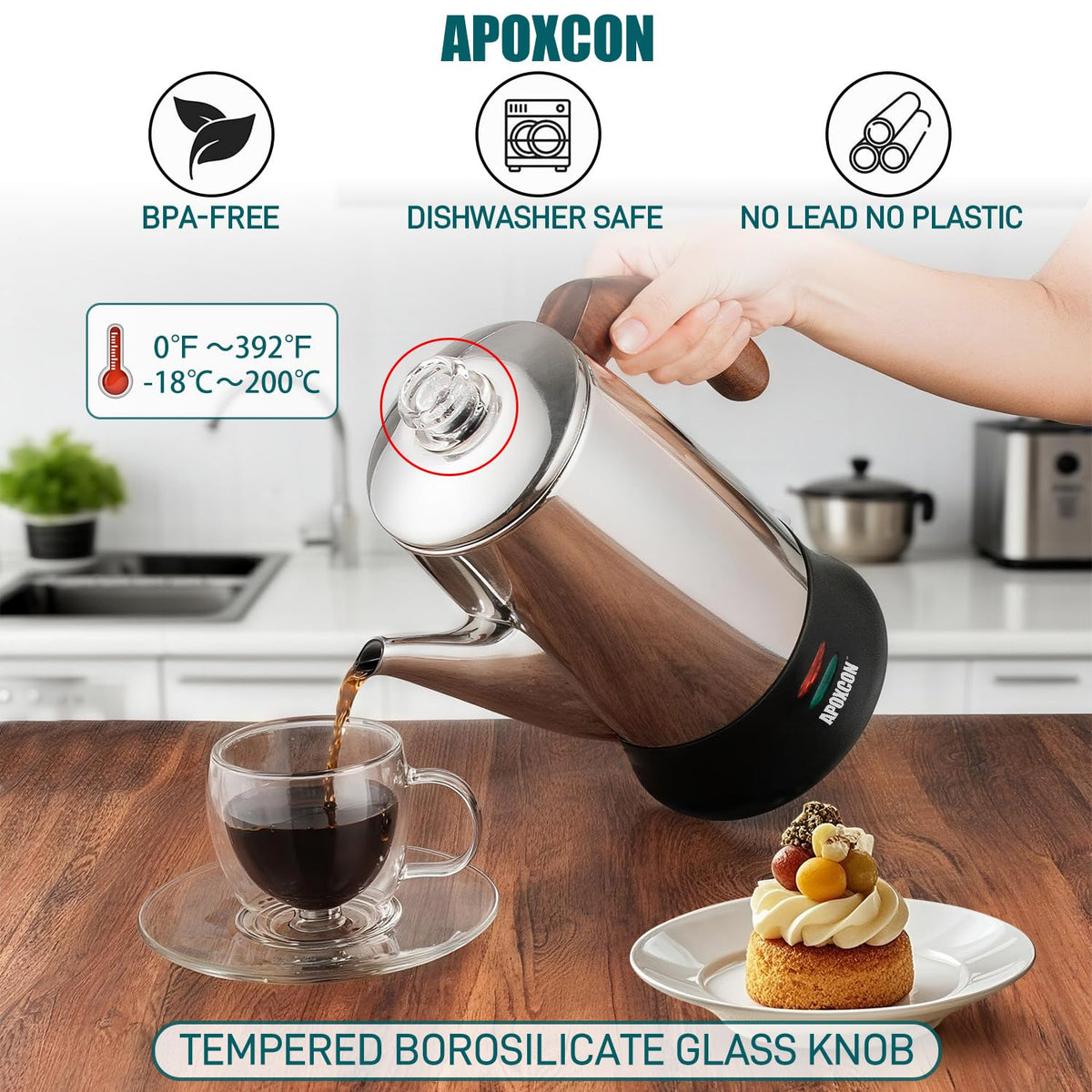 Electric Stainless Steel Coffee Percolator 8 Cup Y4697
