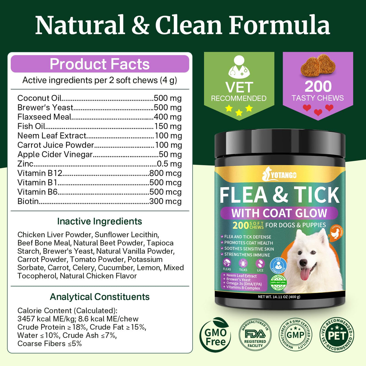 Dog Flea and Tick Prevention Chewables H8655