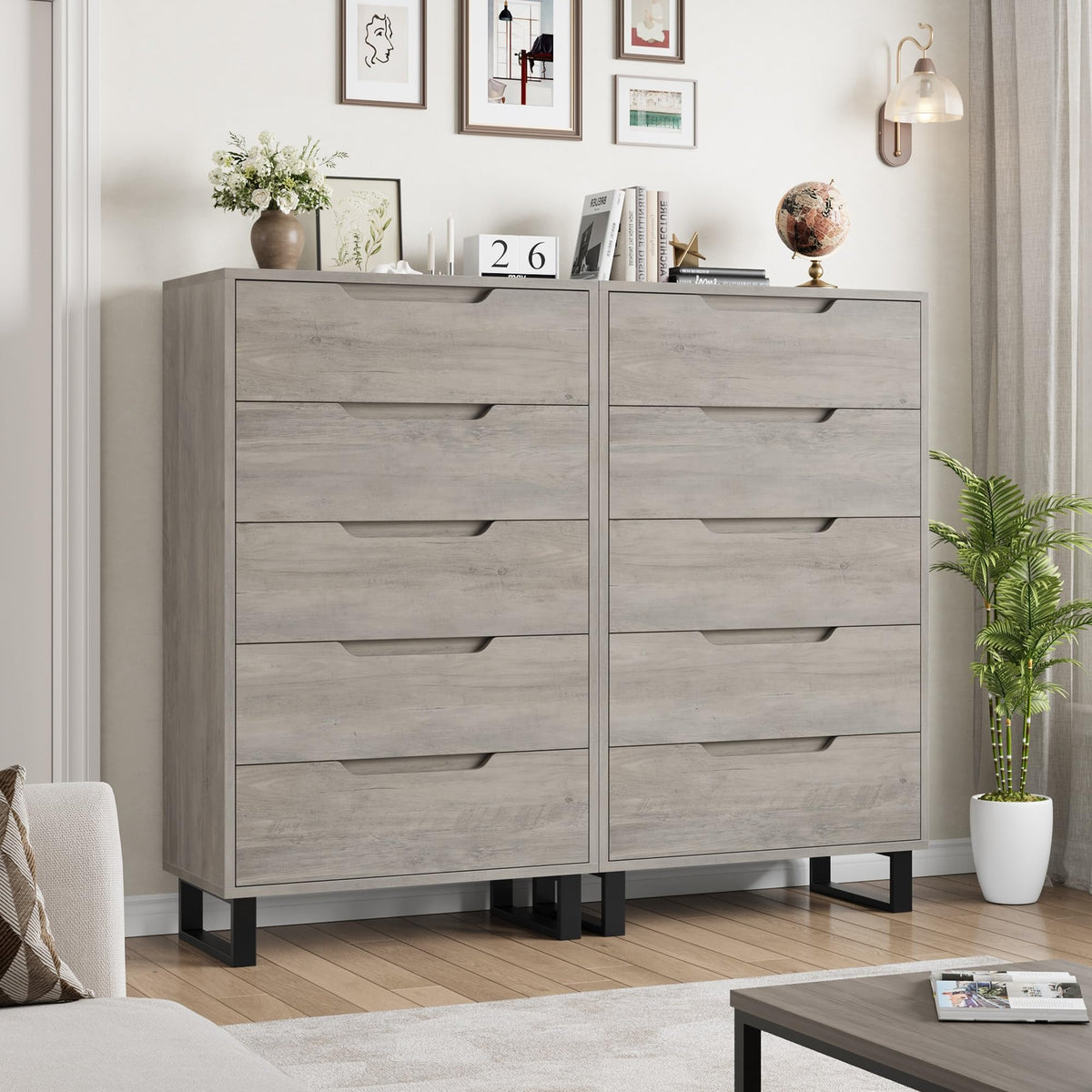 5 Drawer Vertical Dresser with Storage D7703