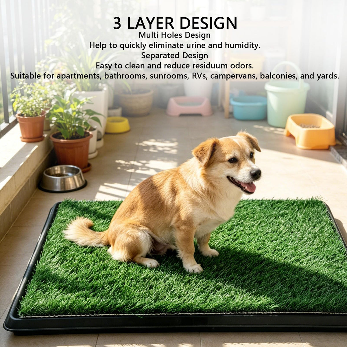 Dog Grass Pad with Tray, 25 x 20 inch M853256