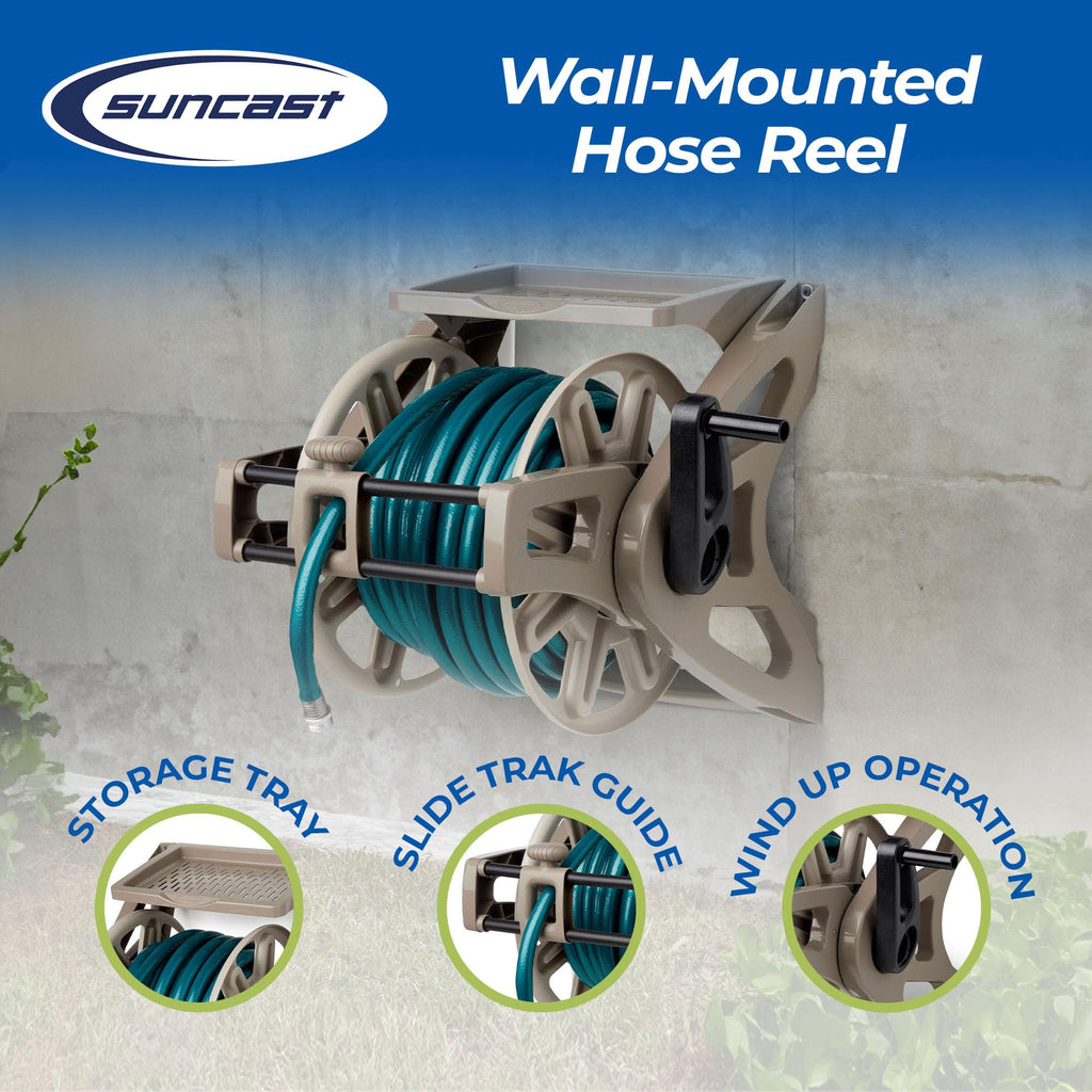 Wall-Mount Hose Reel with Storage Tray F6792