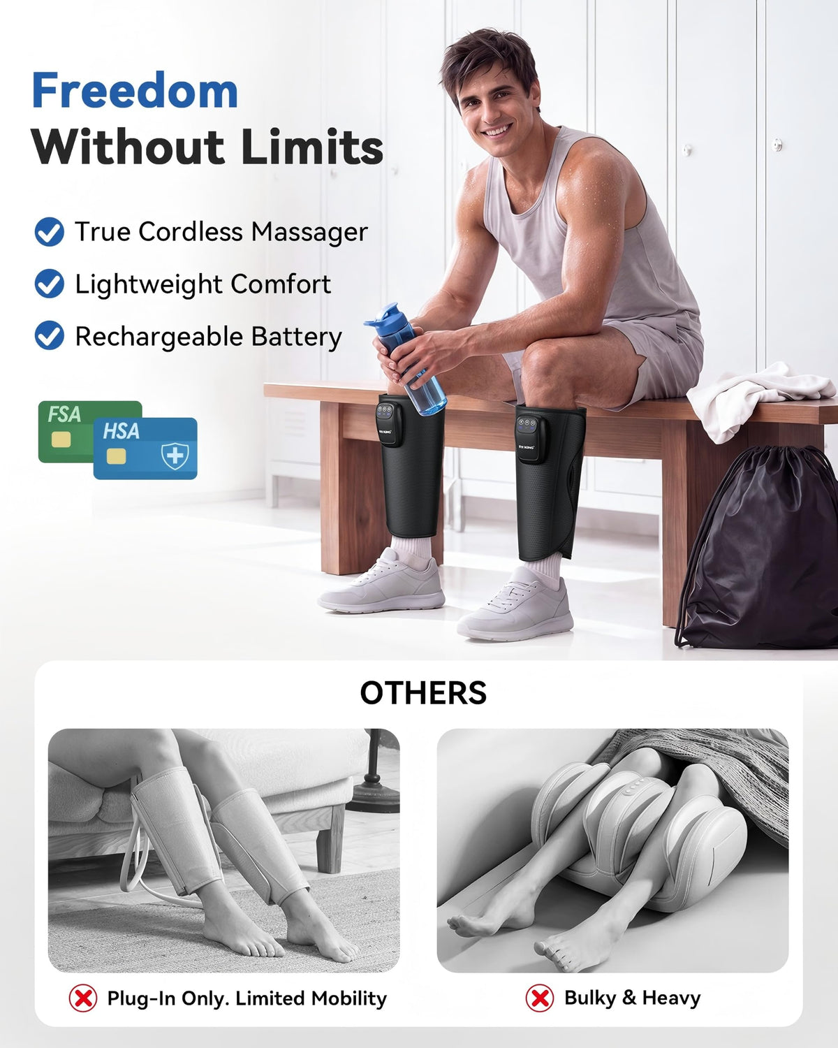 Cordless Rechargeable Leg Compression Massager P61269
