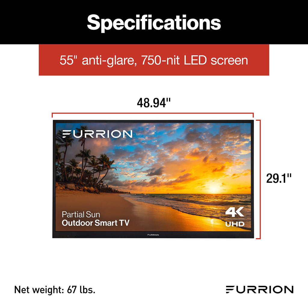 55-Inch 4K Weatherproof Outdoor Smart TV with HDR10 F192673