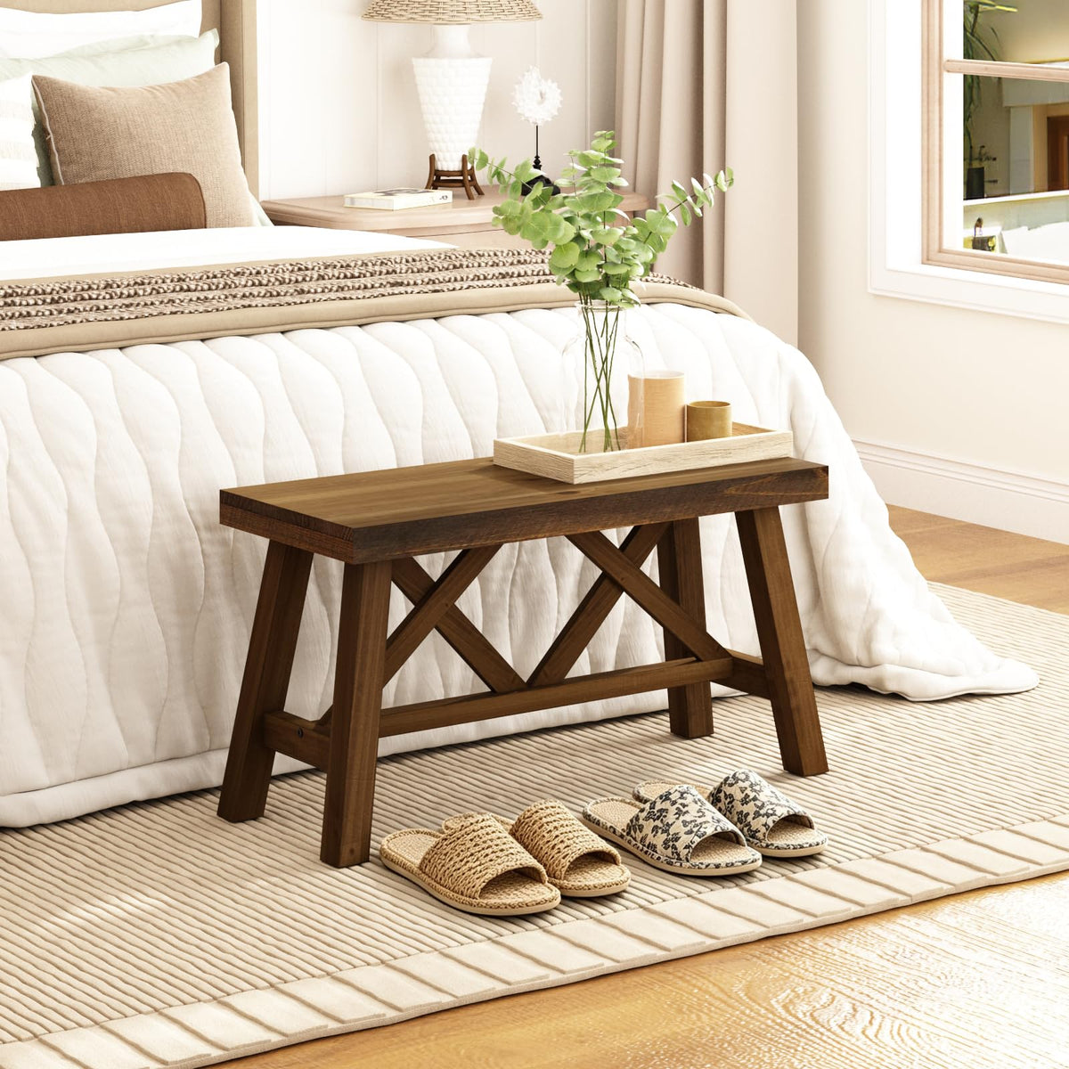 30" Solid Wood Bench O540