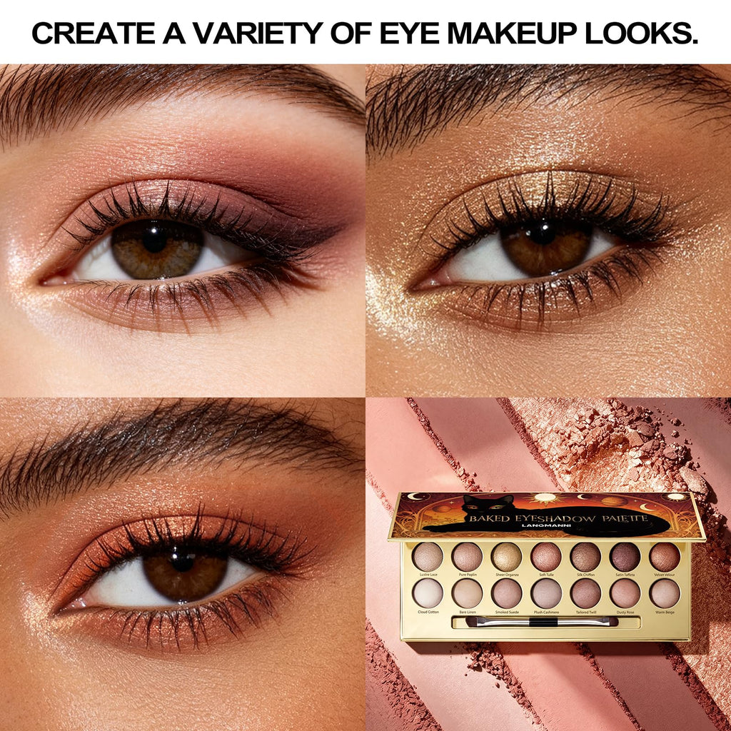 Baked Eyeshadow Palette, Matte & Shimmer N3674