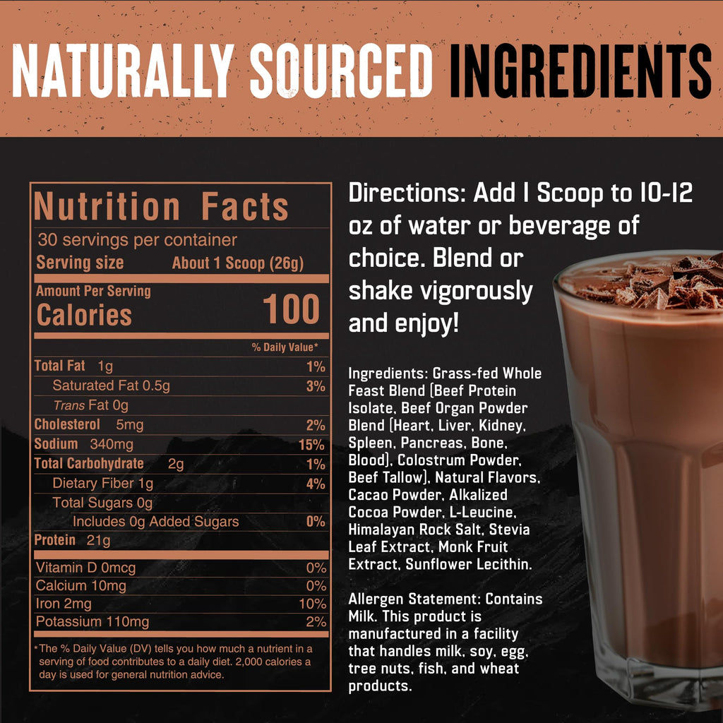 Beef Protein Powder Milk Chocolate 21g Protein U167133