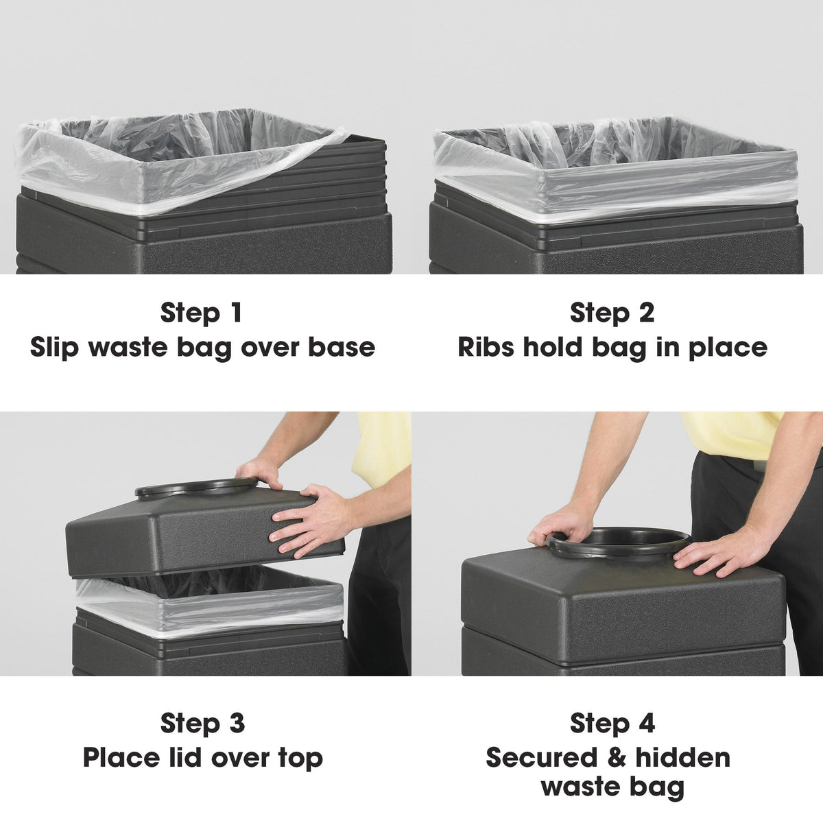 38 Gallon Black Open Top Trash Can P936758