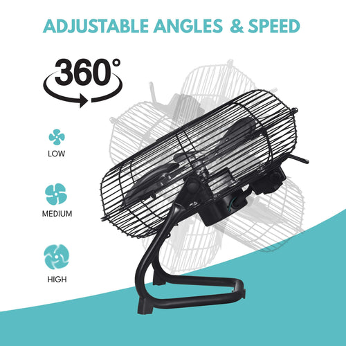 20 in. 3 Speed Metal Floor Fan with Tilting Head T30038
