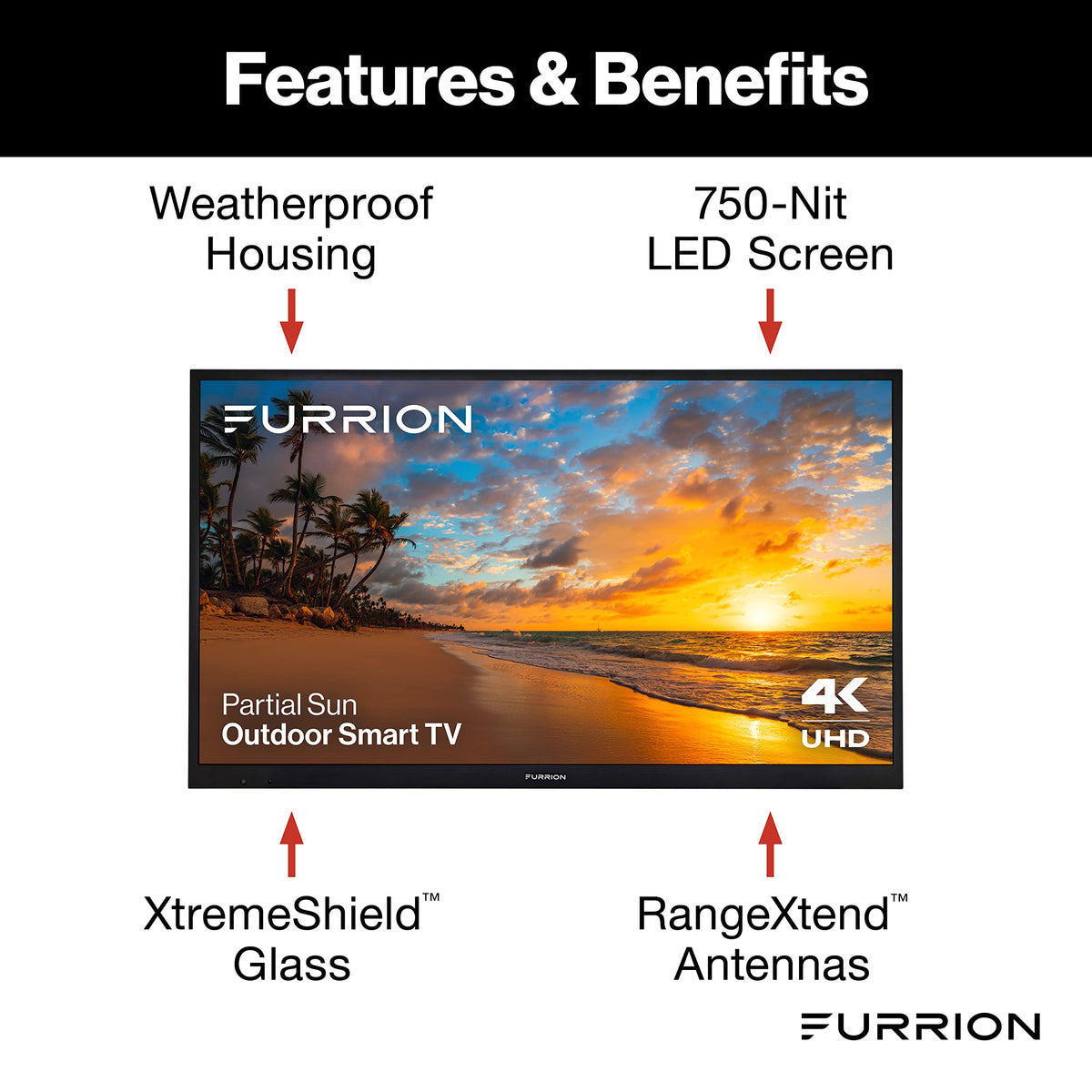 55-Inch 4K Weatherproof Outdoor Smart TV with HDR10 F192673