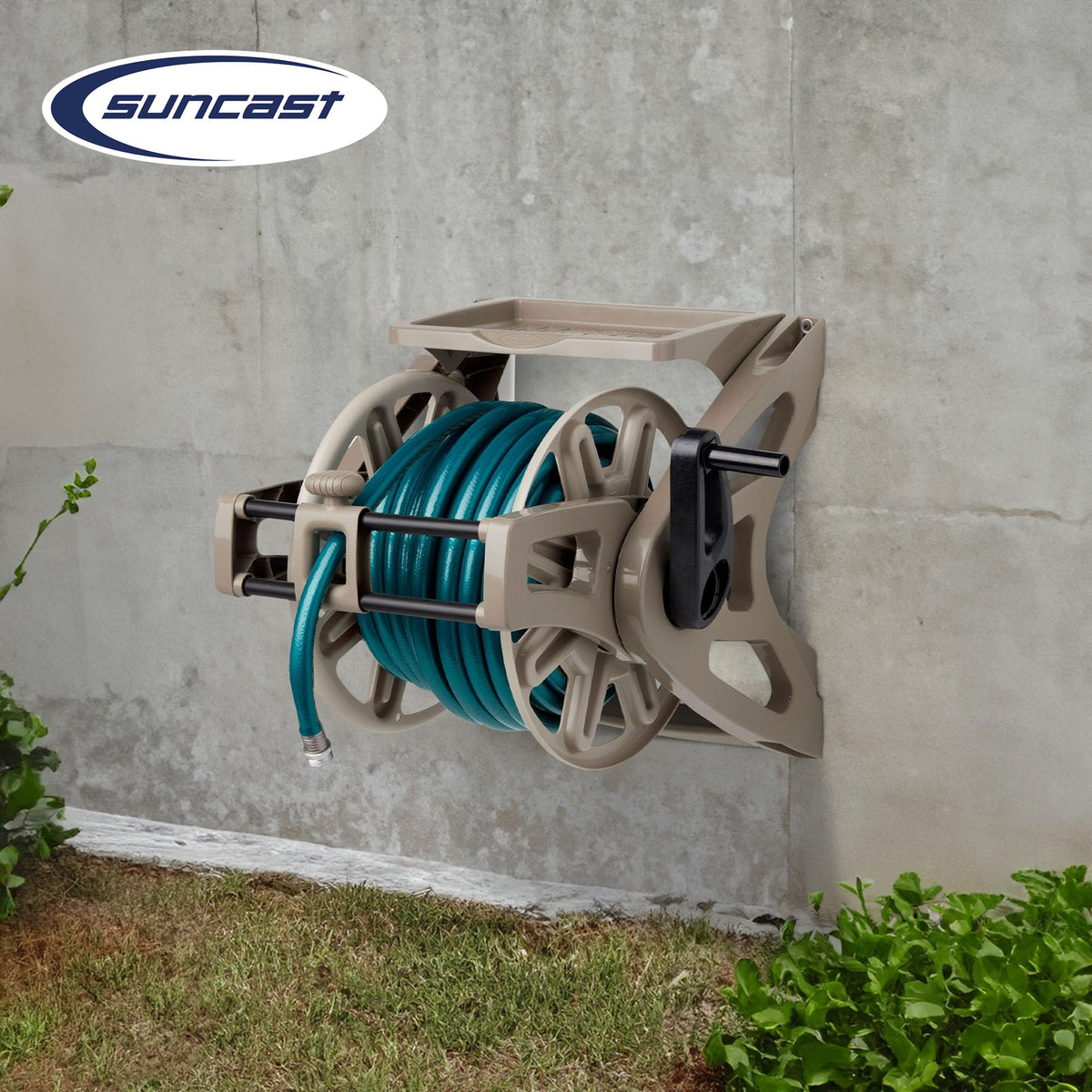 Wall-Mount Hose Reel with Storage Tray F6792