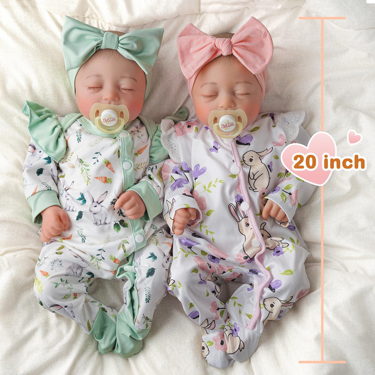 Lifelike Reborn Baby Dolls Twins 20 inch C20737