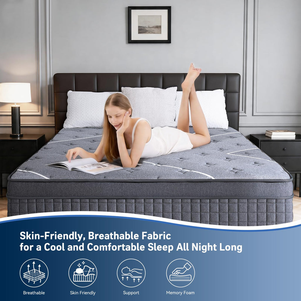 12 Inch Gel Memory Foam Hybrid Mattress O97506